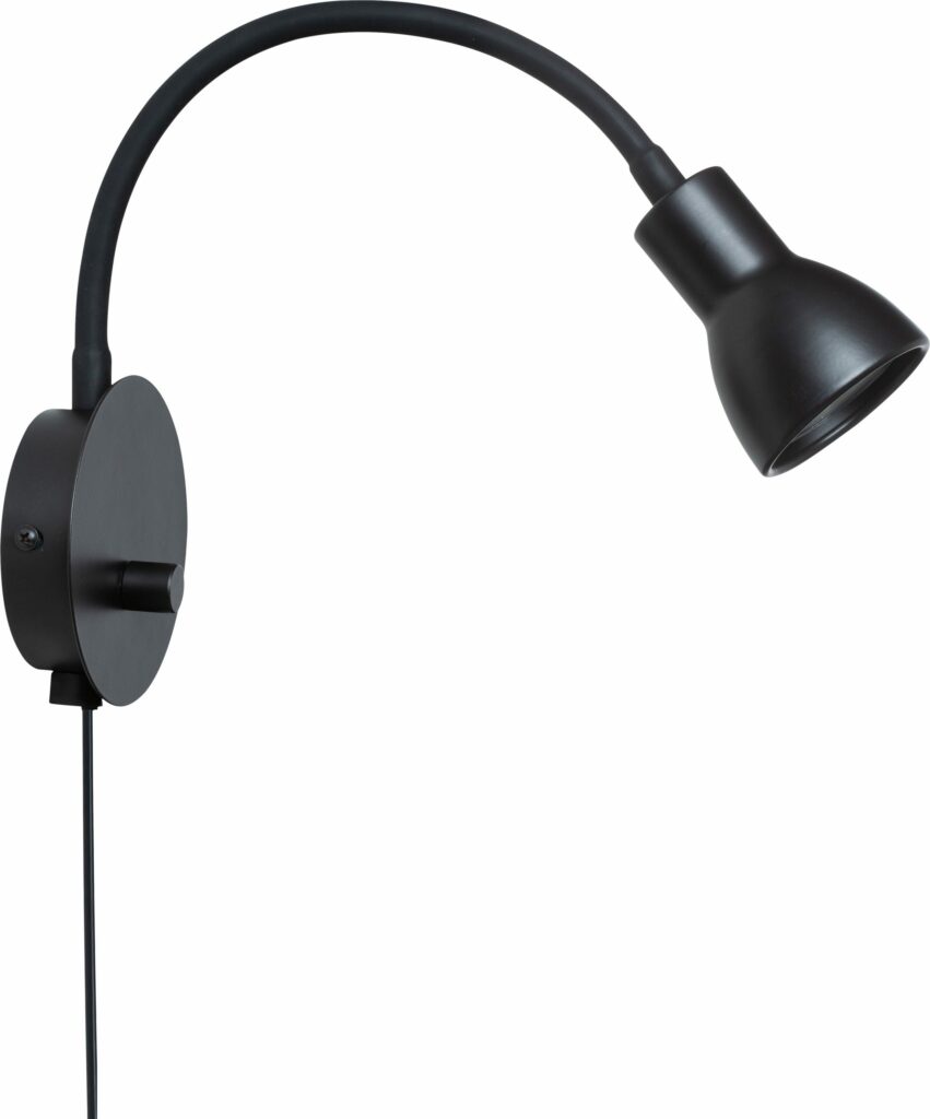 svart vägglampa