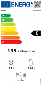 energimärkning förelvita kombinerad kyl och frys Elvita kombinerad kyl och frys CKF5143V