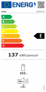 energimärkning för elvita fristående kylskåp cks5172v