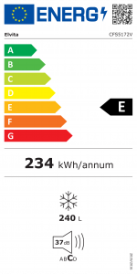 energimärkning för elvita fristående frys cfs5172v